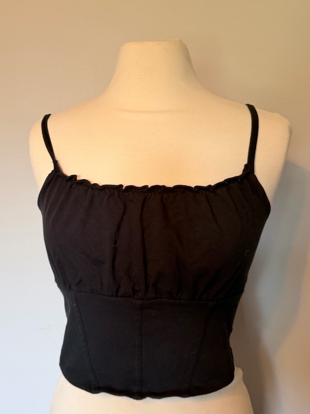 Hollister Black Cropped Spaghetti Strap Camisole